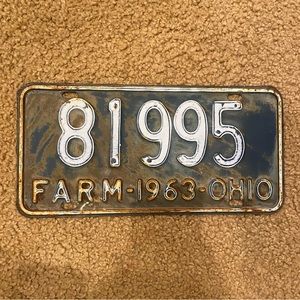 Vintage 1963 license plate